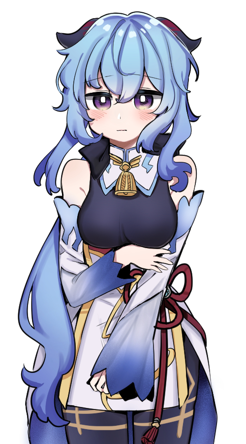 1girl, breasts, ganyu_(genshin_impact), genshin_impact, medium_breasts, mion_ing, solo, twitter