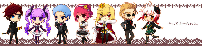 3girls, 4boys, alternate_costume, asbel_lhant, bad_id, bad_pixiv_id, brothers, cheria_barnes