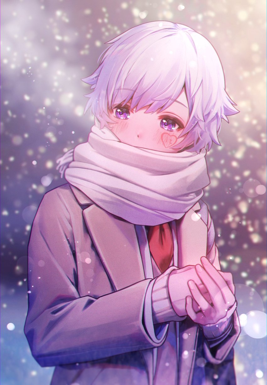 1boy, blush, formal_clothes, highres, ireisu, long_sleeves, looking_to_the_side, male_focus