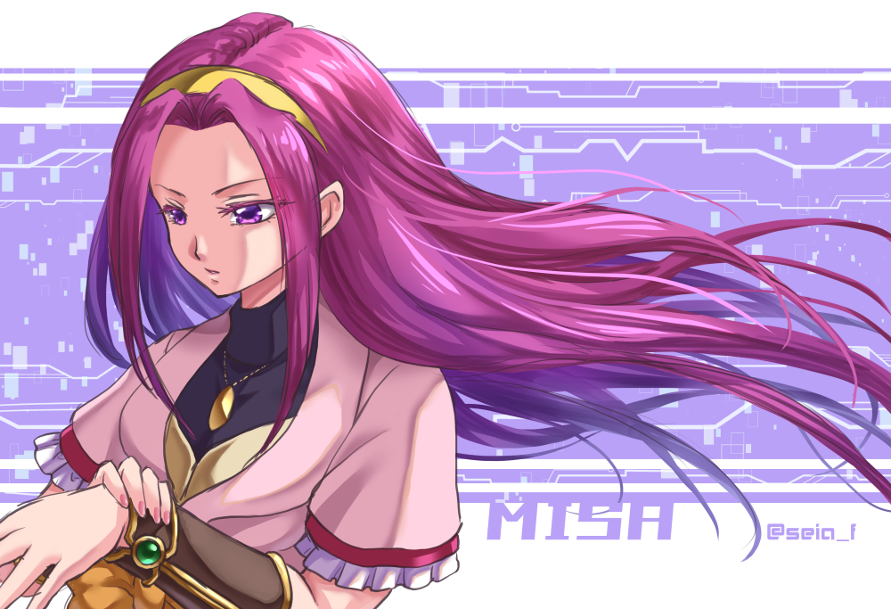 1girl, capelet, dress, fuyuzato_seia, hairband, hoshi_wo_miru_hito, jewelry, long_hair