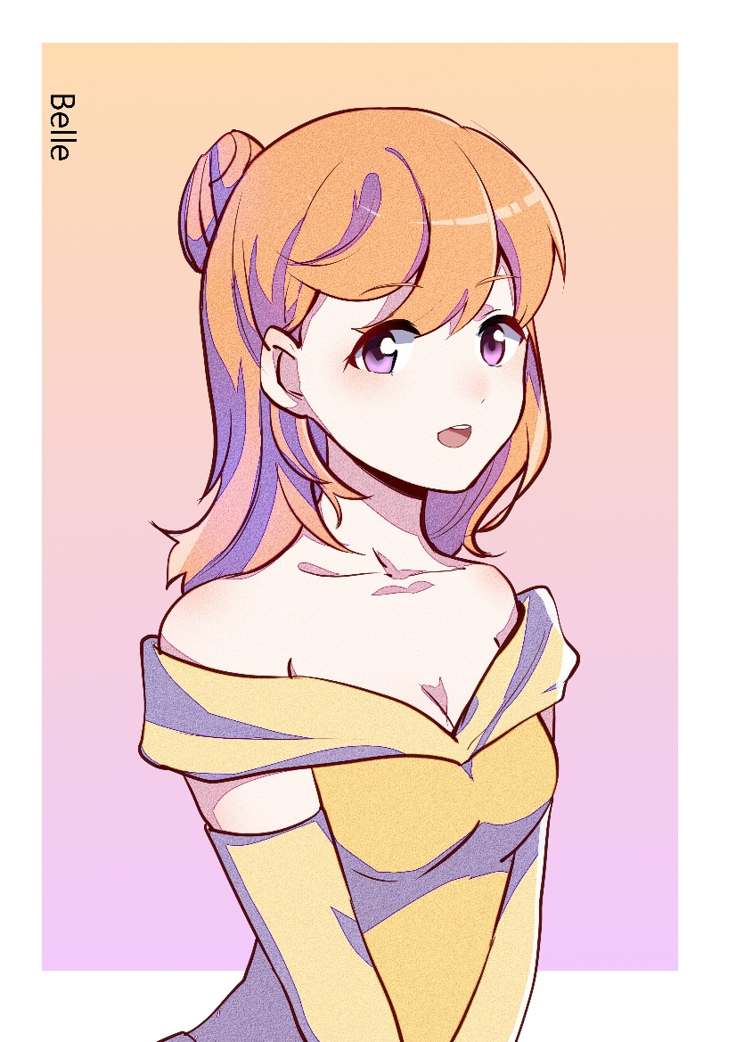 1girl, beauty_and_the_beast_(disney), belle_(disney), belle_(disney)_(cosplay), breasts, cleavage, collarbone, cosplay