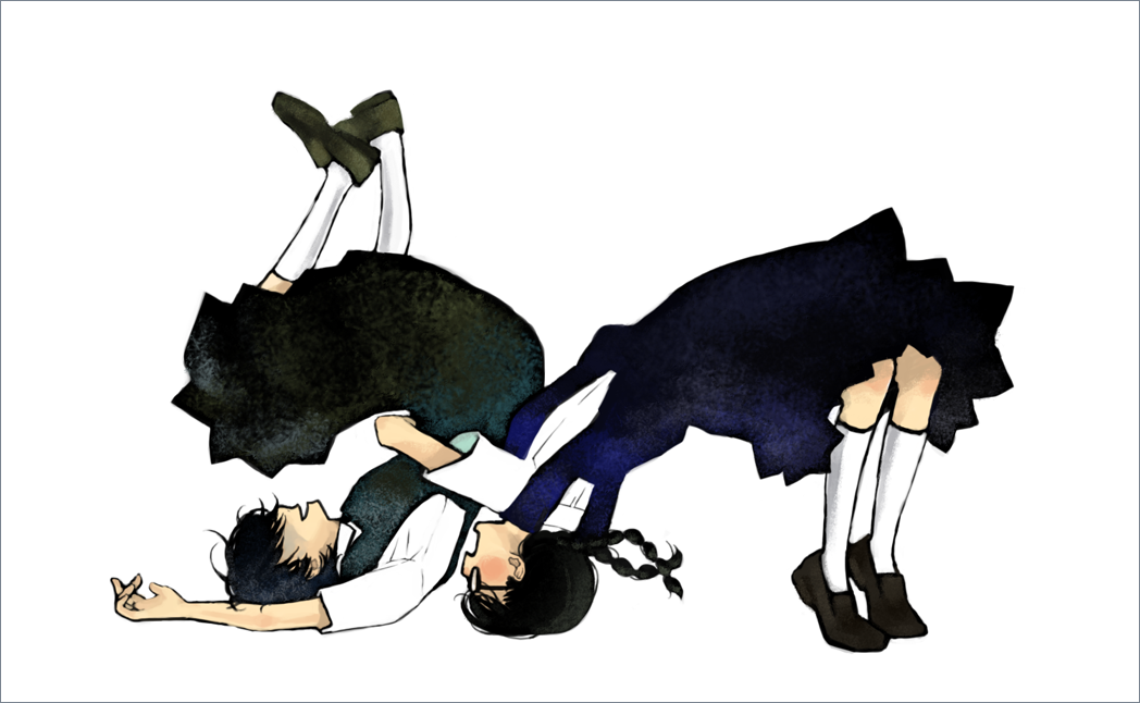 00s, aoi_hana, bad_id, bad_pixiv_id, german_suplex, glasses, manjoume_fumi, nireta