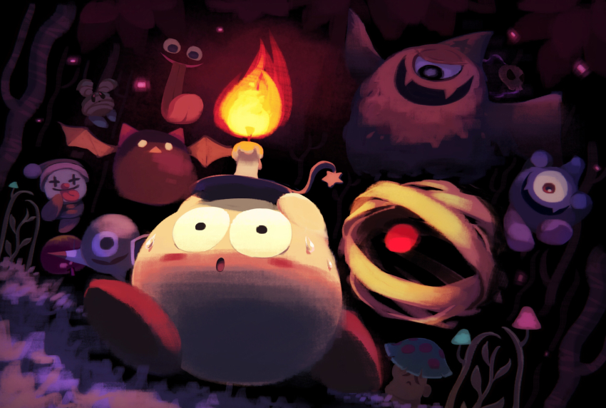 babut, bandages, bat_(animal), bat_wings, candle, character_request, dark, fang