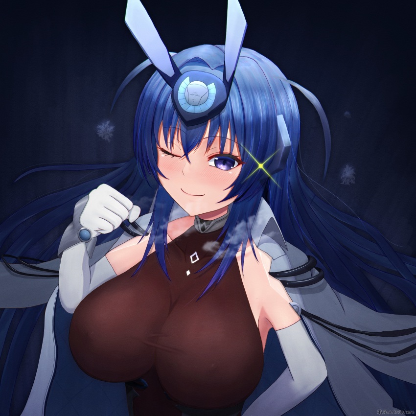 1girl, absurdres, aricsphere1, azur_lane, breasts, coat, coat_on_shoulders, elbow_gloves