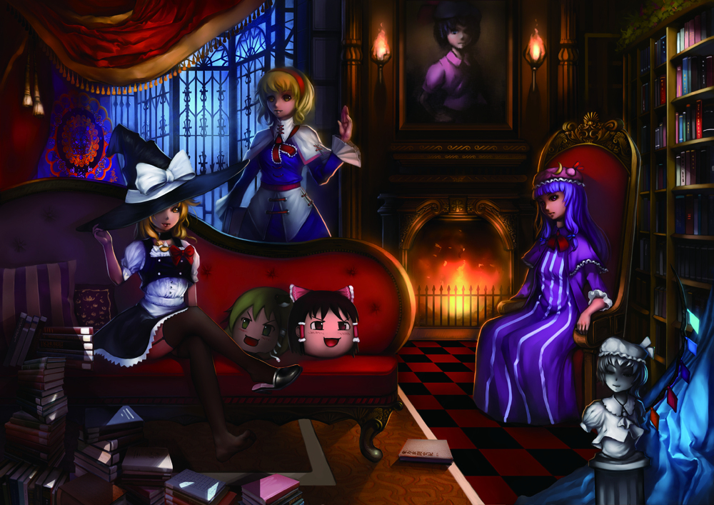 3girls, alice_margatroid, bad_id, bad_pixiv_id, blonde_hair, embellished_costume, female_focus, flandre_scarlet