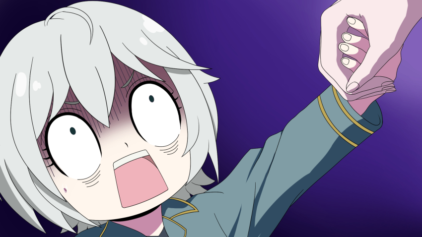 0_0, ahoge, anastasia_(idolmaster), anya_(spy_x_family), bags_under_eyes, bkgoldenwolf, blue_jacket, child