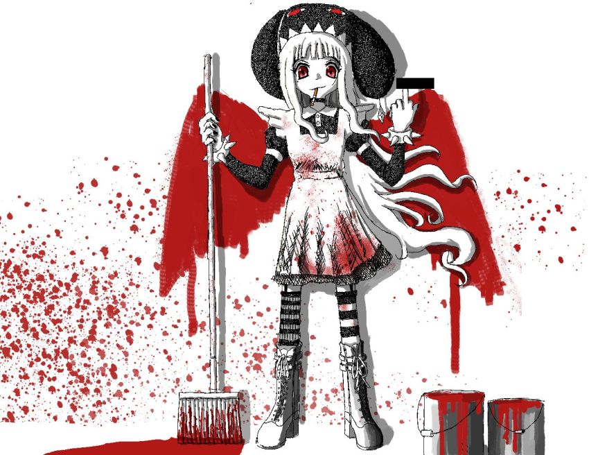 aiu404l, middle_finger, red_paint, tagme, tanya_(aiu404l)