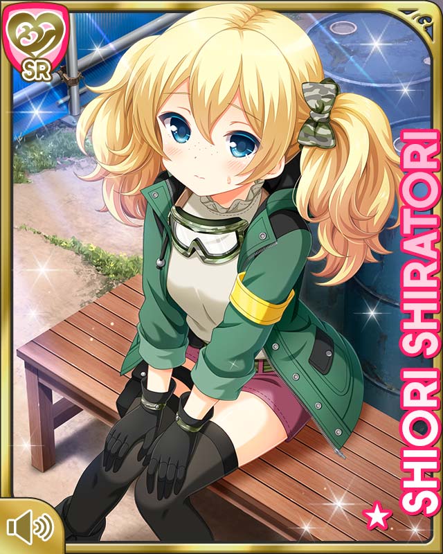 1girl, airsoft_gun, aqua_eyes, black_gloves, black_thighhighs, blonde_hair, blue_eyes, blush