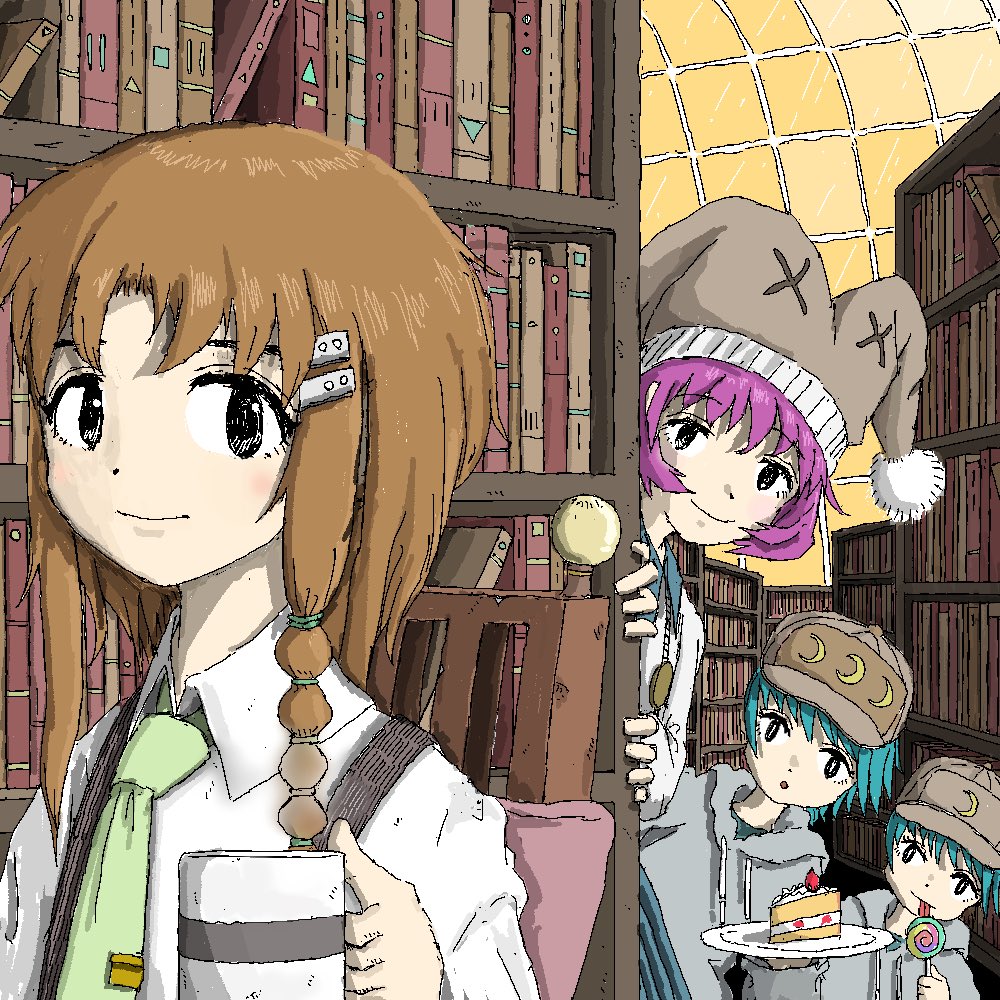 aiu404l, cake, food, luuna_(aiu404l), purple_hair, tagme