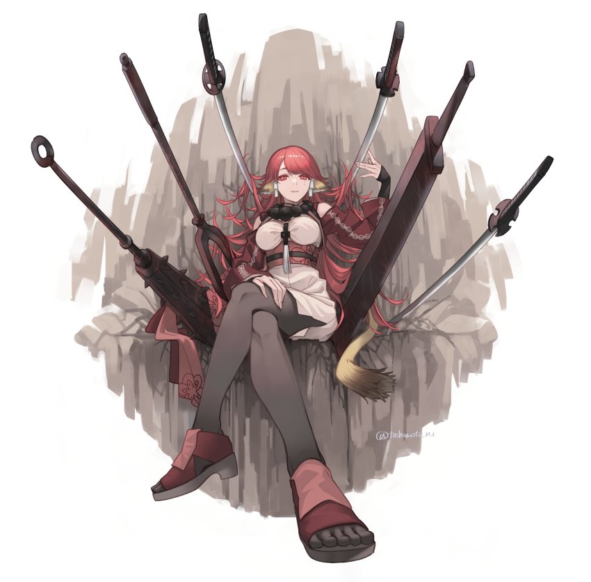 1girl, aasura, absurdly_long_hair, absurdres, ainu_clothes, animal_ears, aquaplus, arm_up