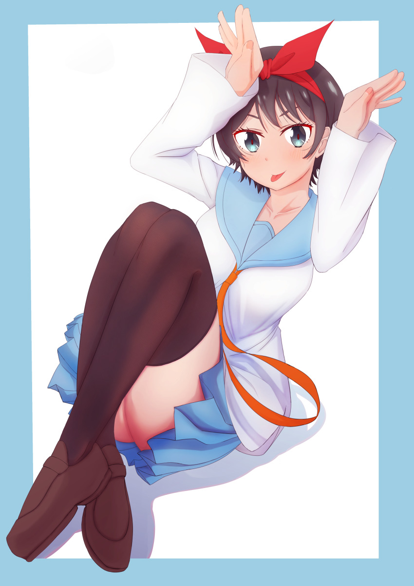 absurdres, bonyari_high_school_uniform, crossover, highres, kanojo_okarishimasu, karamell, kirisaki_chitoge, legs