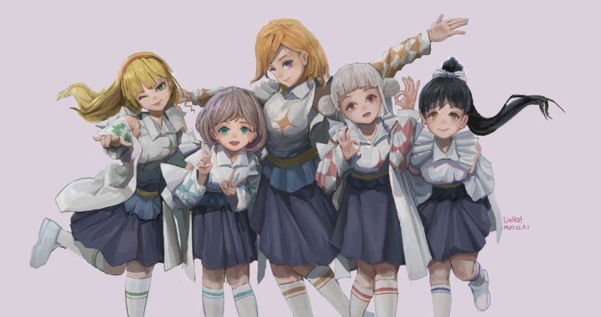 5girls, absurdres, artist_name, female_focus, highres, liella!, long_hair, love_live!