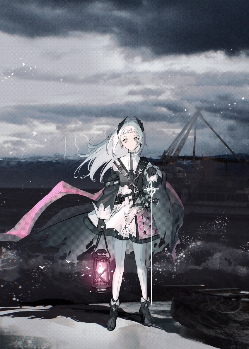 1girl, absurdres, ankle_boots, arknights, belt, black_boots, black_gloves, black_jacket