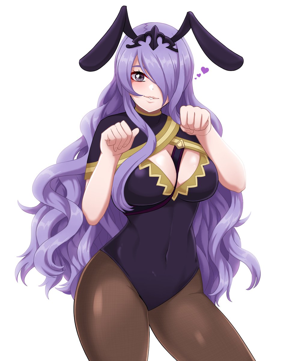 adapted_costume, animal_ears, breasts, brown_pantyhose, camilla_(fire_emblem), curly_hair, fire_emblem, fire_emblem_fates