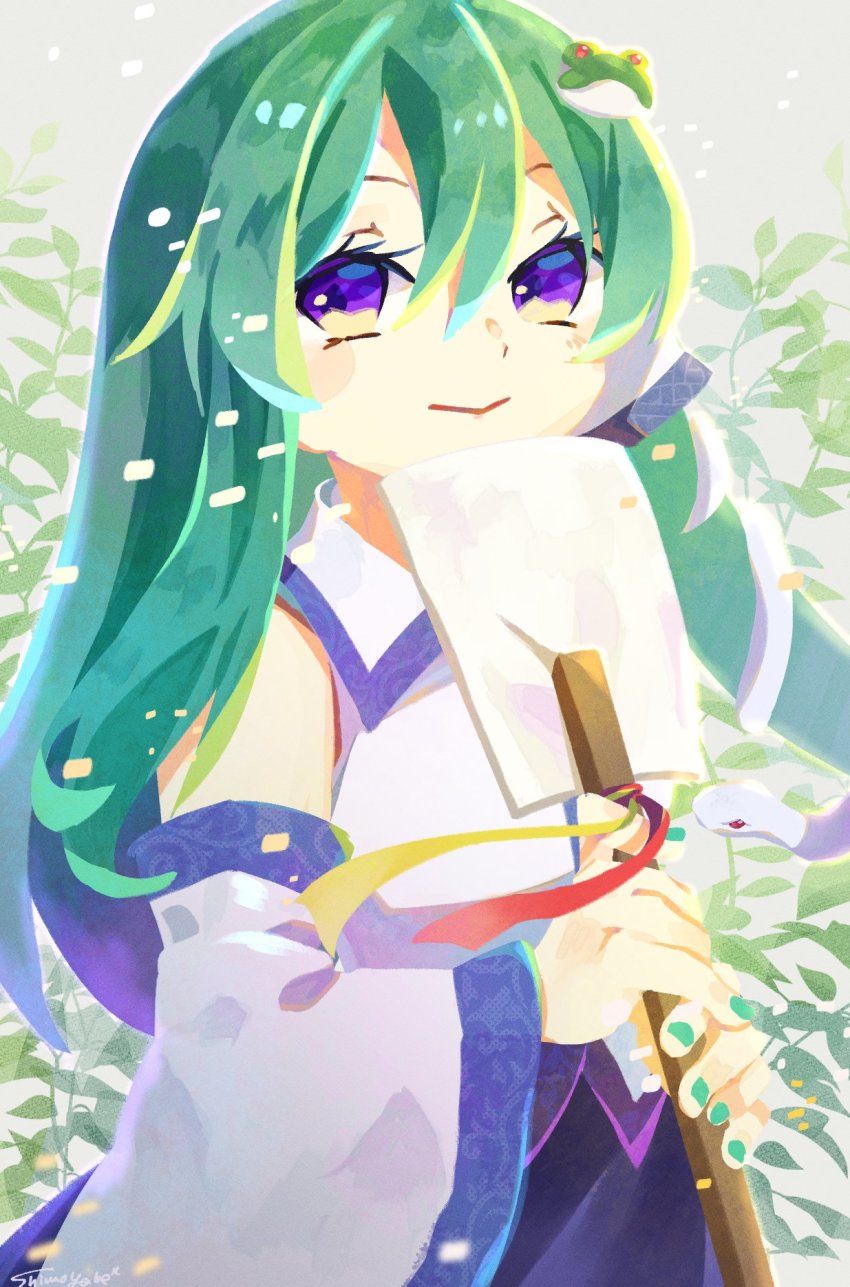 1girl, :>, blouse, blue_skirt, blush, closed_mouth, collared_shirt, commentary