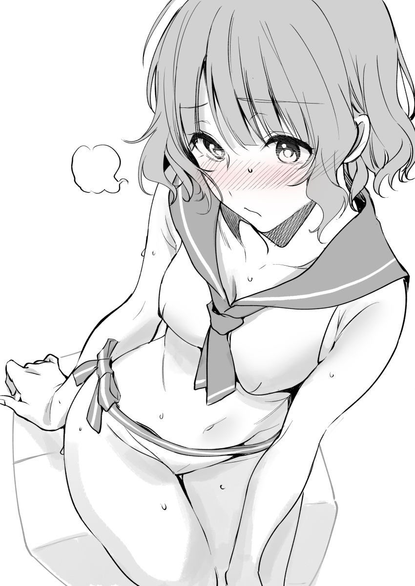absurdres, arm_support, blush, bow, box, breasts, closed_mouth, collarbone