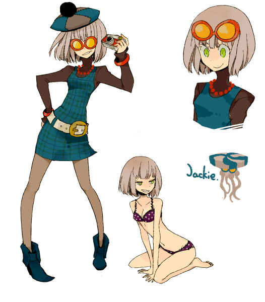 bad_id, bad_pixiv_id, bikini, glasses, green_eyes, l_hakase, mod_fashion, pantyhose