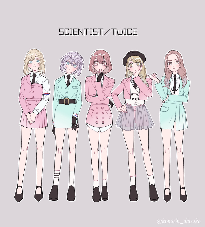 akashi_senju, belt, black_belt, black_footwear, black_gloves, black_headwear, black_necktie, blonde_hair