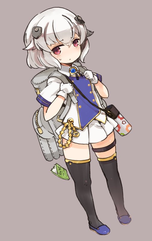 1girl, azur_lane, backpack, bag, book, bulldog_(azur_lane), closed_mouth, full_body