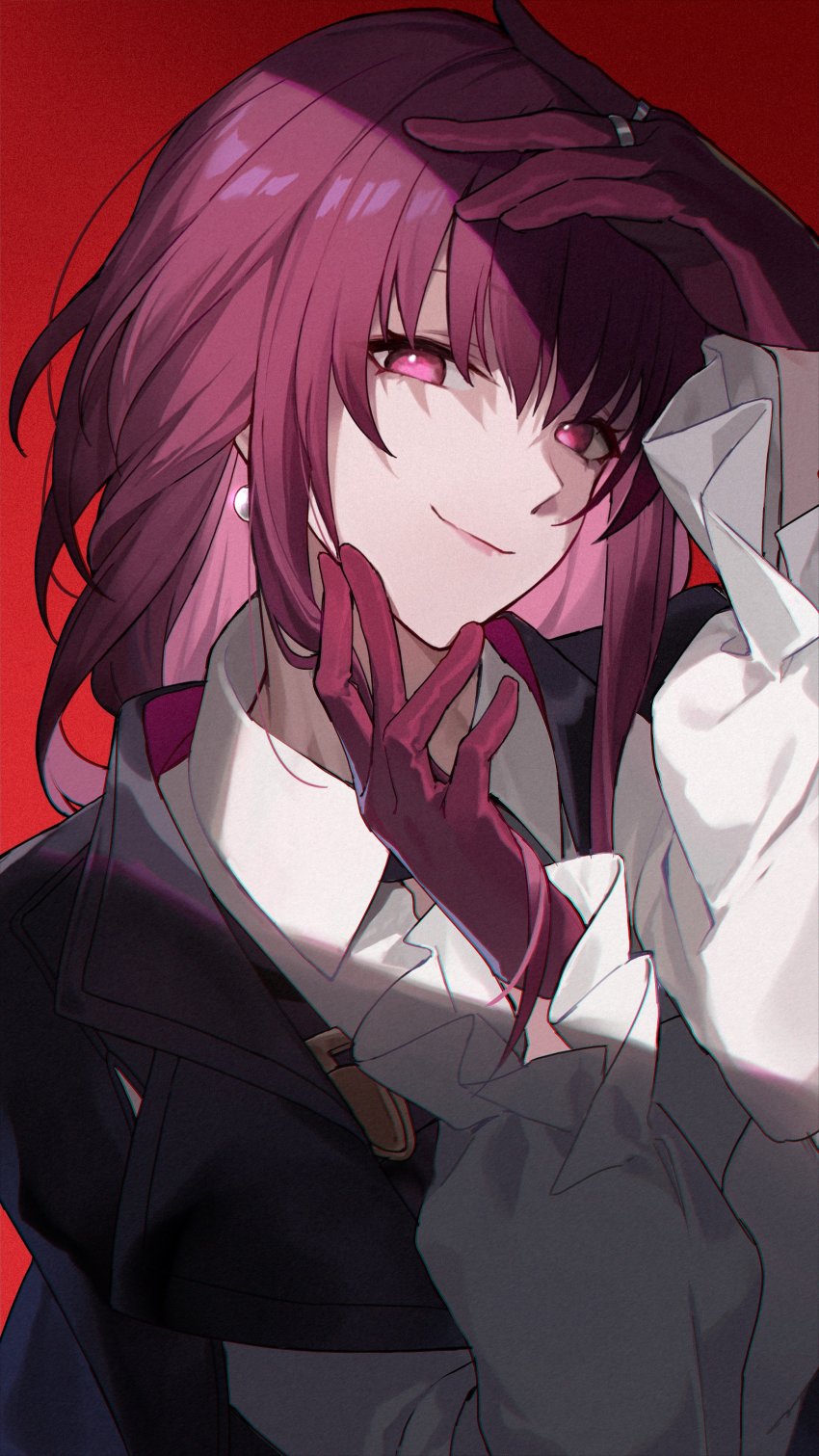 1girl, absurdres, blouse, earrings, gloves, highres, honkai:_star_rail, honkai_(series)