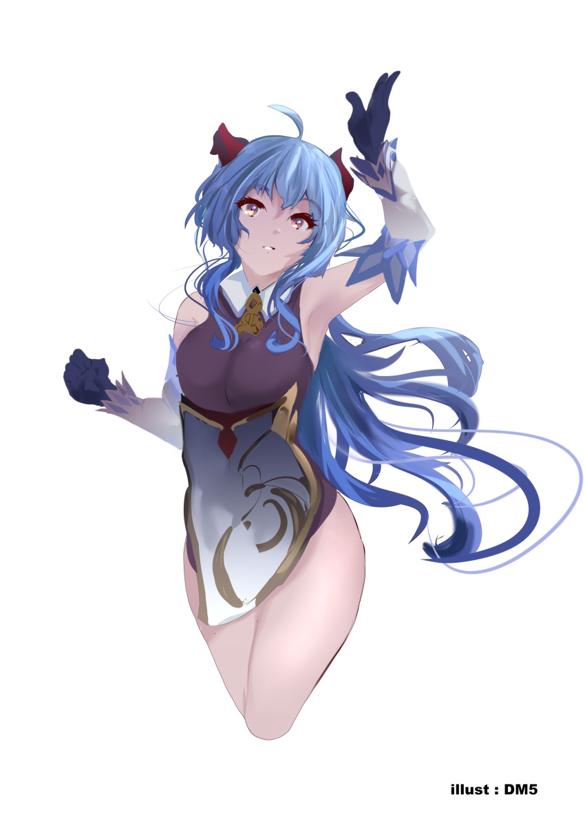 absurdres, armpits, blue_hair, breasts, chinese_clothes, dm5fr, ganyu_(genshin_impact), genshin_impact