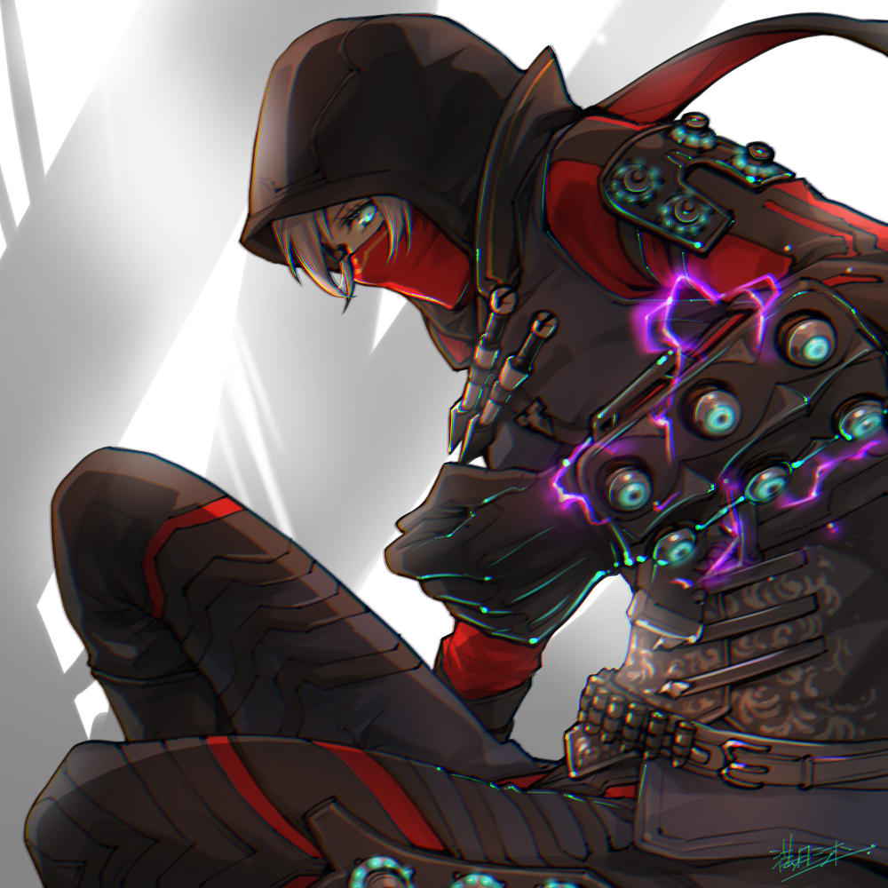 1girl, apex_legends, belt, black_gloves, black_jacket, blue_eyes, brown_belt, chromatic_aberration