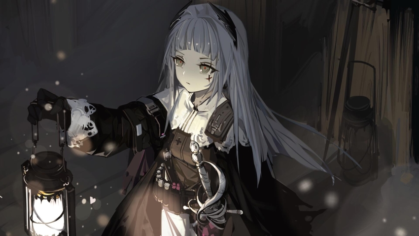 1girl, arknights, black_gloves, black_jacket, closed_mouth, commentary_request, gloves, grey_eyes