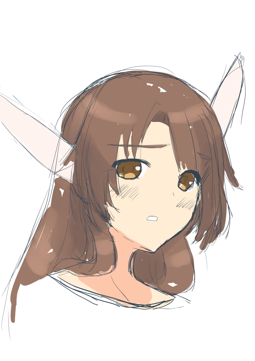 1girl, absurdres, animal_ears, aquaplus, bloodtypered, brown_eyes, brown_hair, eyes_visible_through_hair