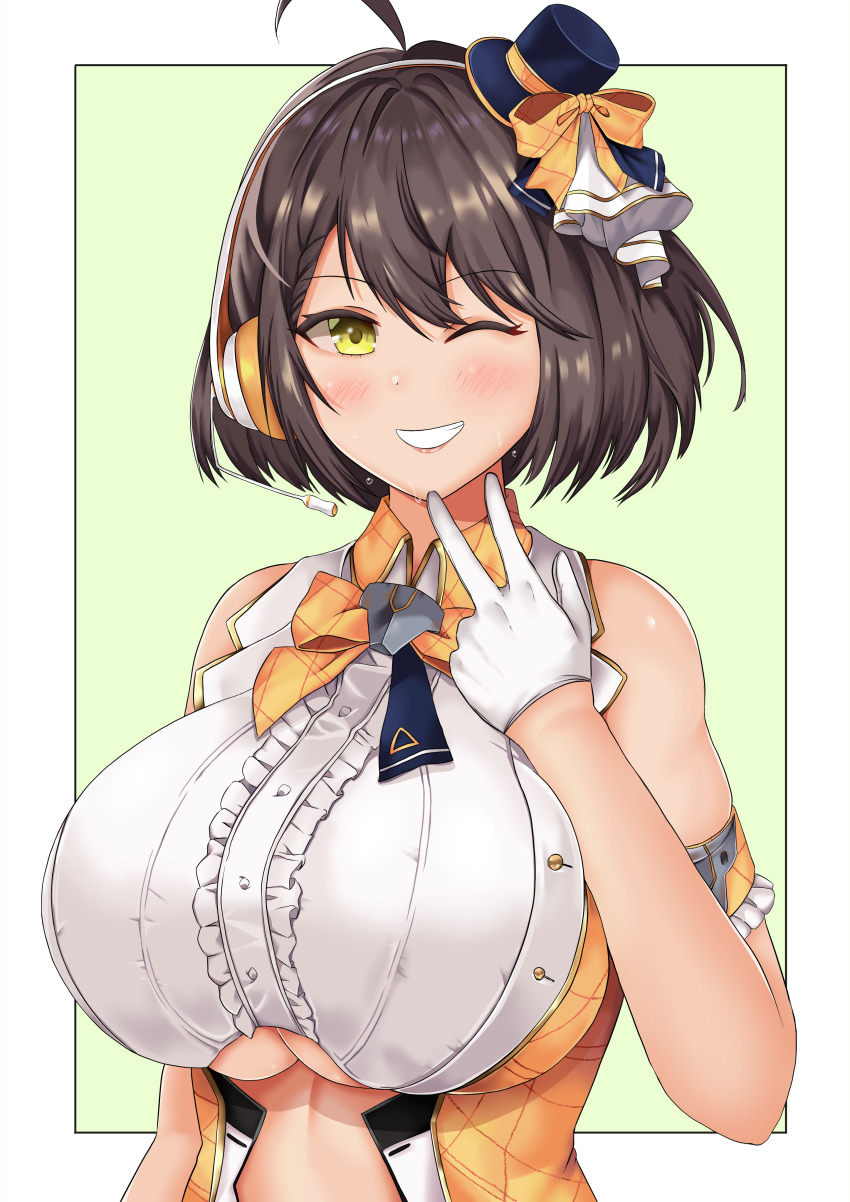 1girl, absurdres, ahoge, alternate_breast_size_(larger), arm_strap, azur_lane, baltimore_(azur_lane), baltimore_(muse)_(azur_lane)