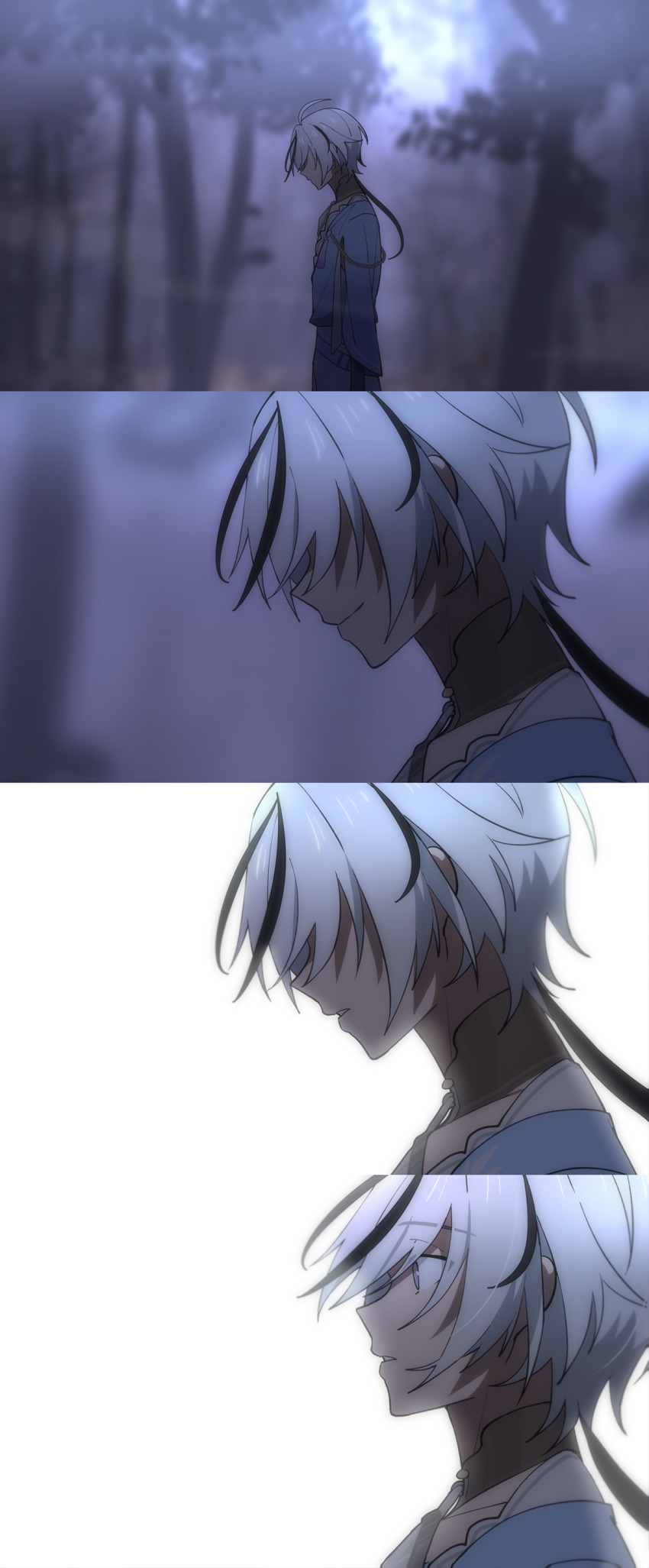 1boy, absurdres, black_hair, blade_(nu_carnival), highres, male_focus, multicolored_hair, nu_carnival