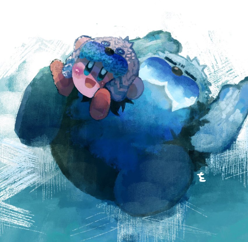 2boys, blush_stickers, closed_eyes, hat, highres, kirby, kirby_(series), kirby_and_the_forgotten_land