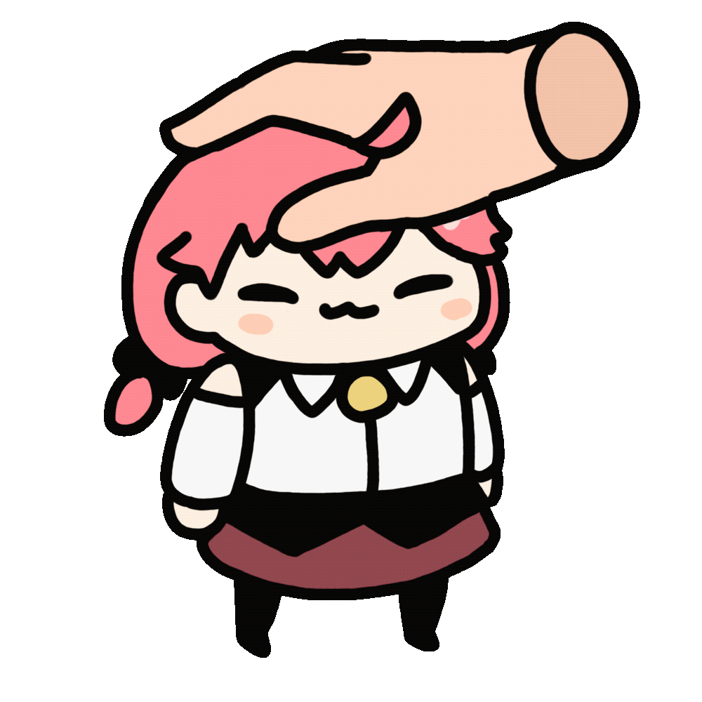 1girl, :3, =_=, ahoge, animated, animated_gif, bell, black_headwear