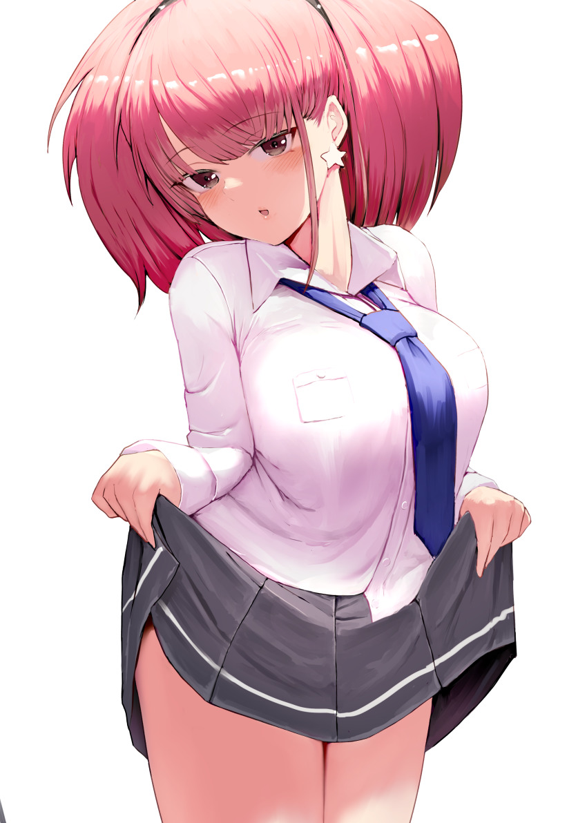 1girl, absurdres, alternate_costume, atlanta_(kancolle), black_skirt, blouse, blue_necktie, breast_pocket