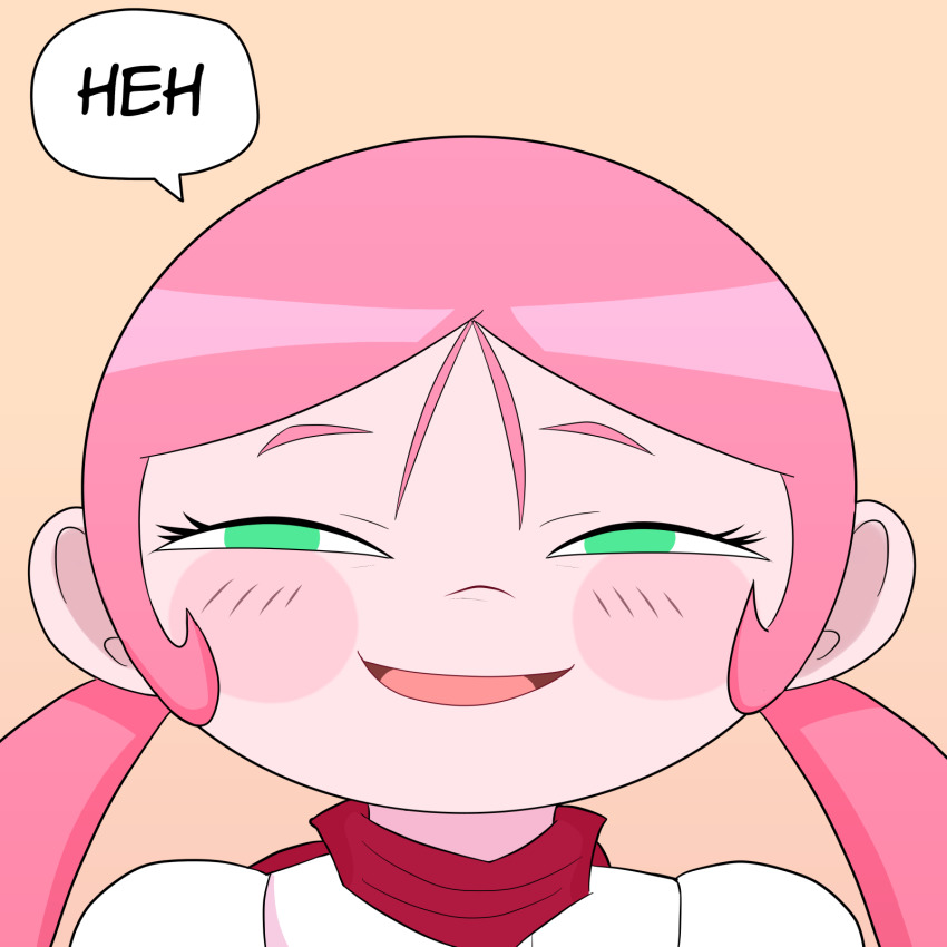 1girl, anya's_heh_face_(meme), artist_request, child, disney, green_eyes, highres, jinmay, meme, parody, pink_hair, smile, super_robot_monkey_team_hyperforce_go!, tagme