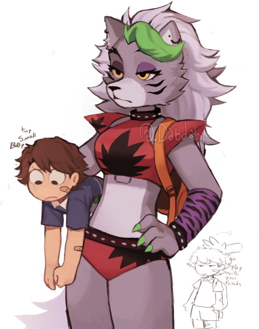 1boy, animal_ears, bandaid, bandaid_on_cheek, bandaid_on_face, belt, blouse, blue_shirt