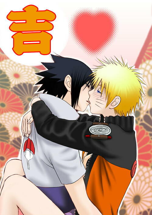 2boys, flower, heart, male_focus, multiple_boys, naruto_(classic), naruto_(series), shunpuu
