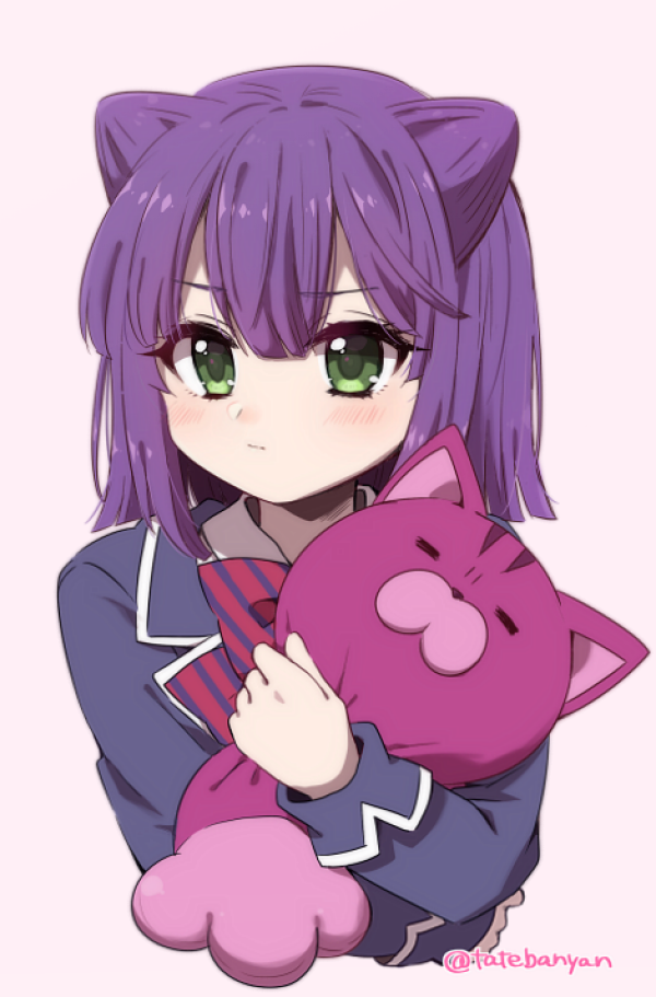 1girl, akanegakubo_momo, blazer, blunt_bangs, blunt_ends, blush, bow, double_bun