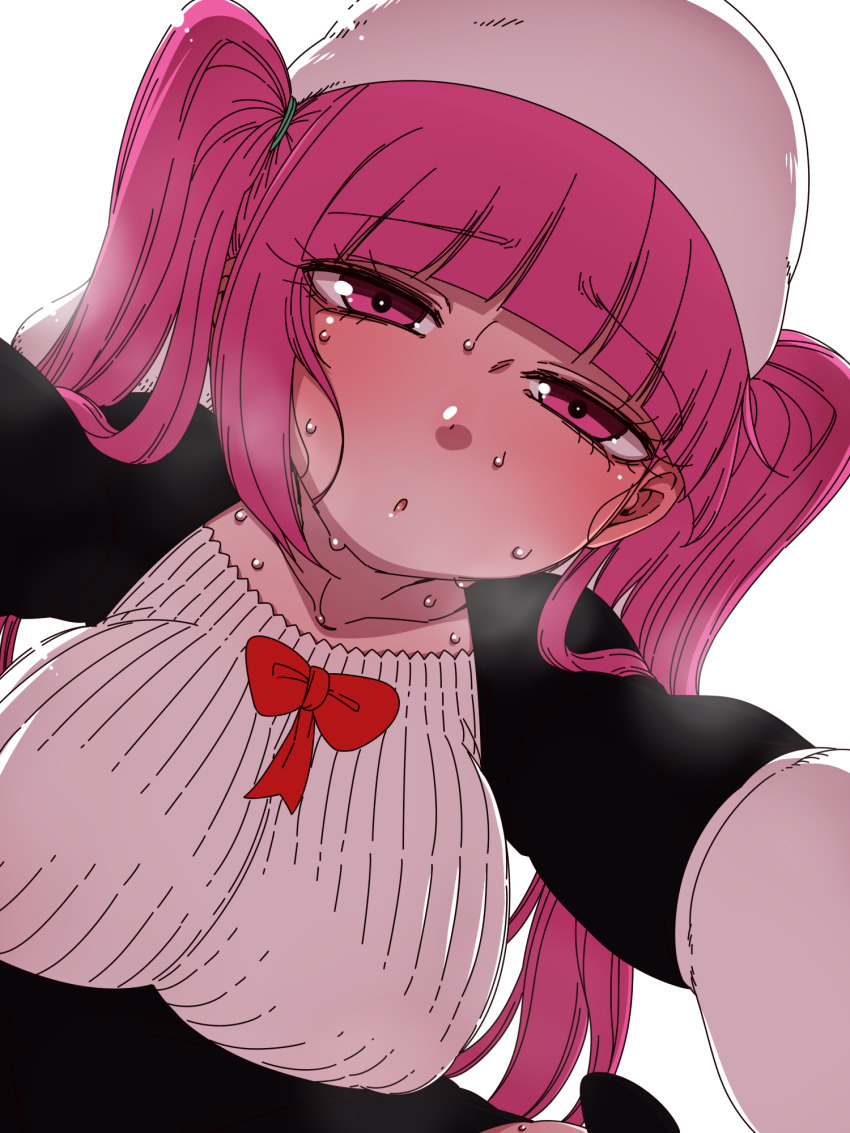 1girl, bleach, breasts, dokugamine_riruka, hanya_(hanya_yashiki), hat, highres, kiss_day