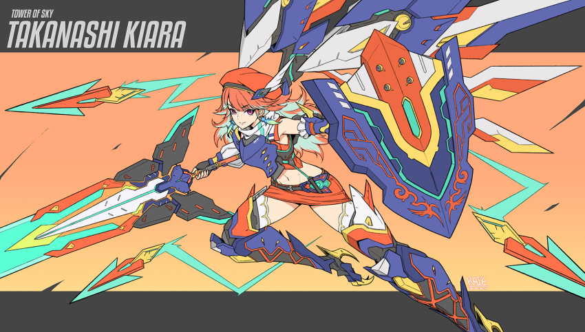 1girl, adapted_costume, armor, earrings, feathers, funnel_(tool), hat, highres