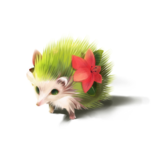 flower, gen_4_pokemon, green_eyes, hedgehog, legendary_pokemon, lowres, mythical_pokemon, n:go, nintendo, no_humans, pokemon, pokemon_(creature), realistic, shaymin, shaymin_(land), simple_background, solo