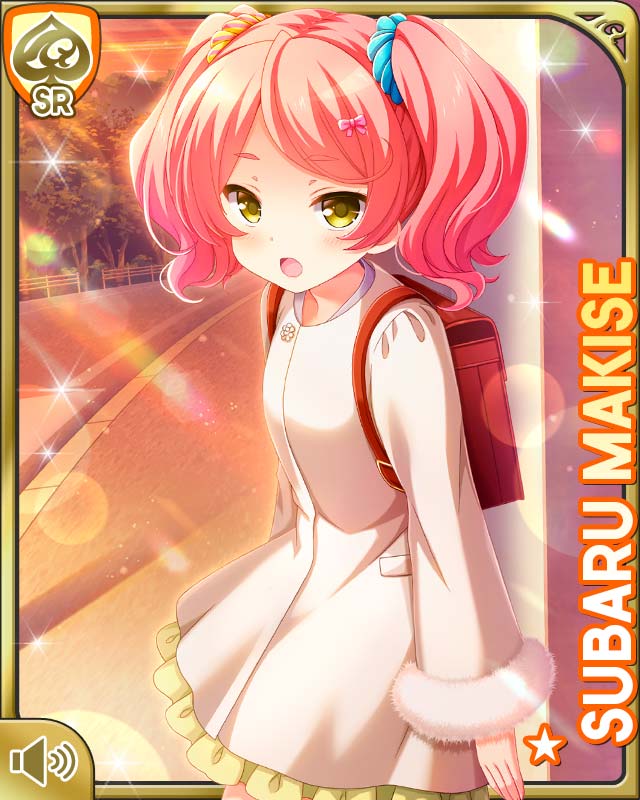 1girl, backpack, bag, bow, card, character_name, city, coat