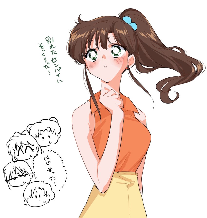5girls, aino_minako, bishoujo_senshi_sailor_moon, blush, breasts, brown_hair, earrings, green_eyes