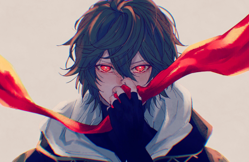 1boy, ahoge, bad_id, bad_pixiv_id, brown_hair, fingerless_gloves, gloves, granblue_fantasy