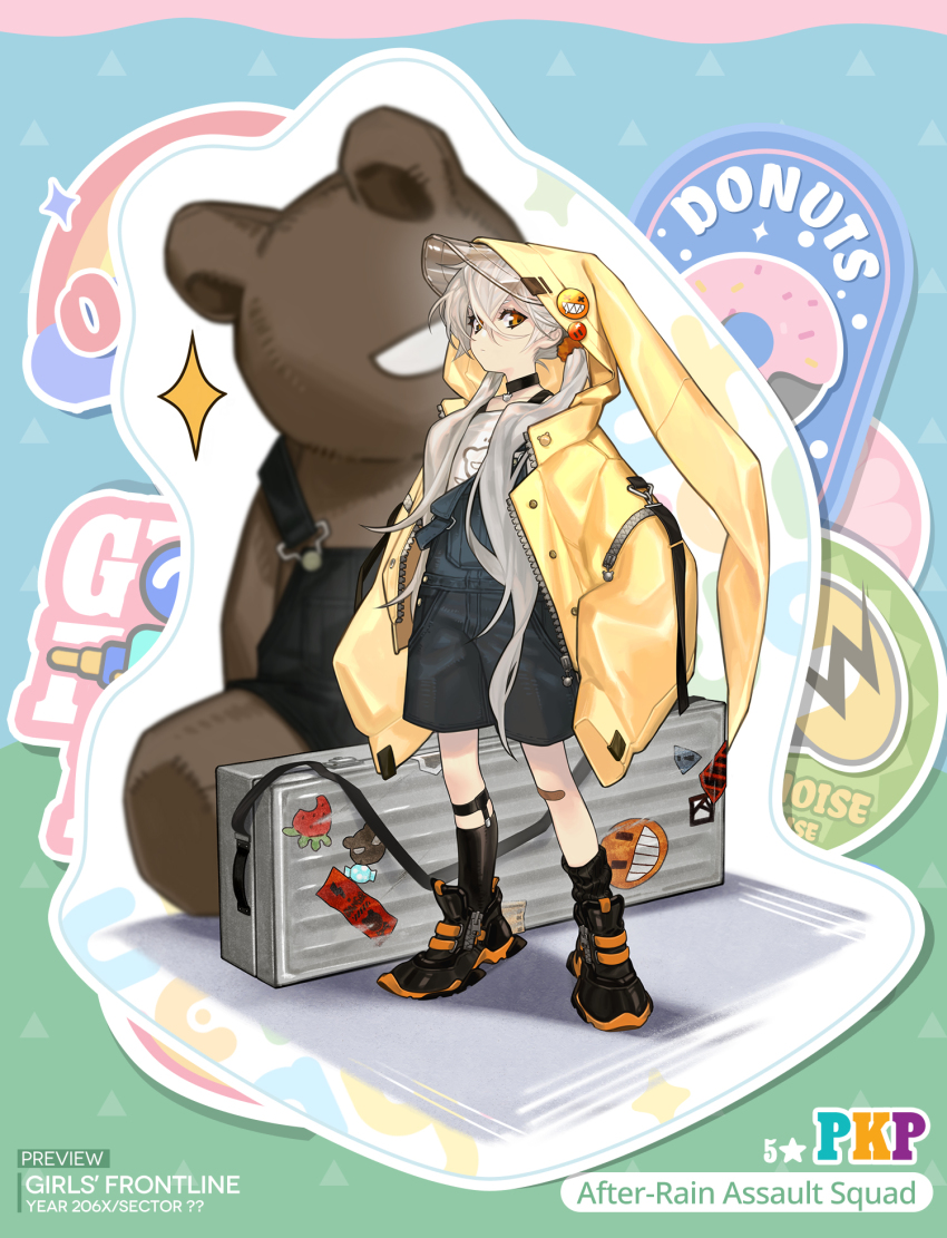 1girl, aged_down, artist_request, black_overalls, black_shoes, character_name, closed_mouth, coat