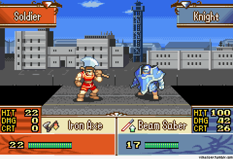 2boys, animated, animated_gif, axe, energy_sword, building, fire_emblem, lowres