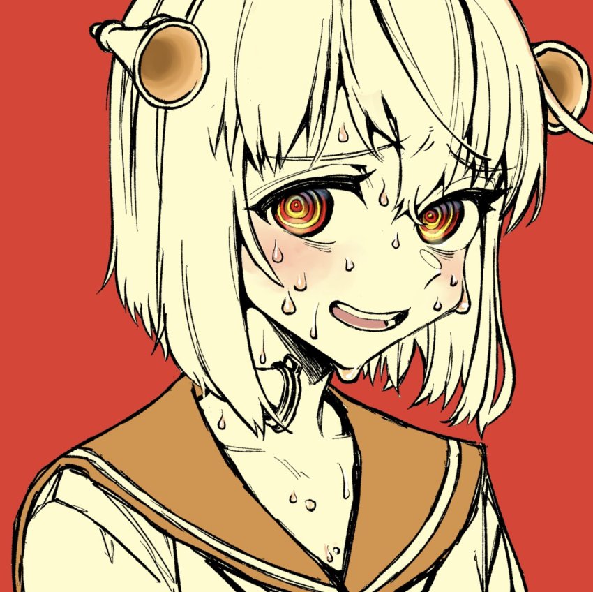 1girl, blush, commentary, dress, hair_between_eyes, headgear, highres, kantai_collection