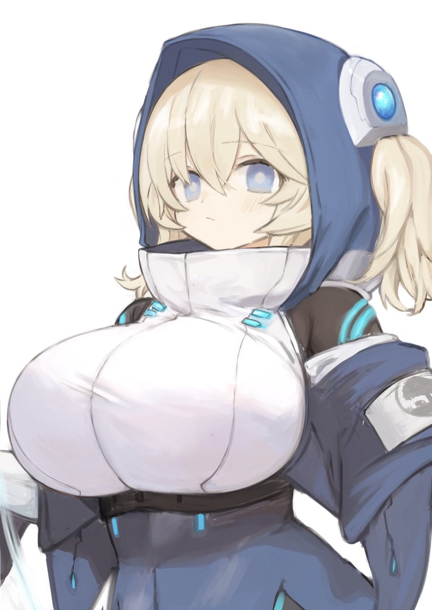 1girl, blonde_hair, blue_eyes, blush, breasts, closed_mouth, ella_of_the_sky, fuyu_yafunu