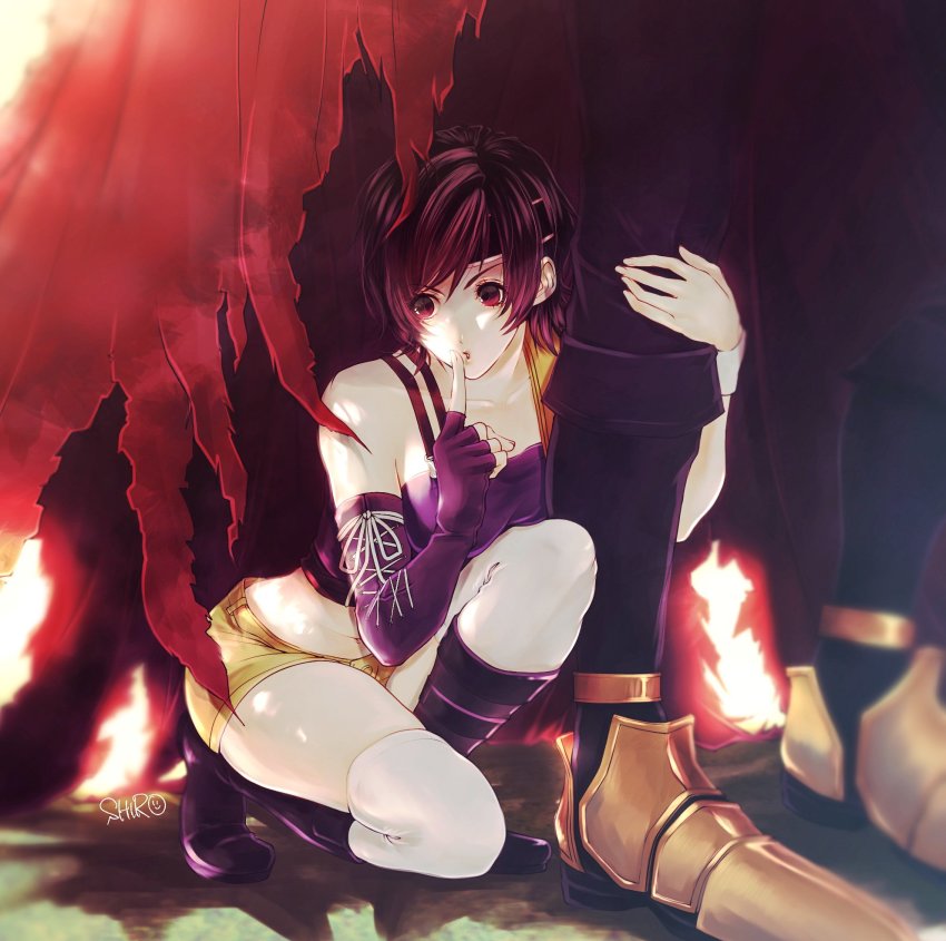 1boy, 1girl, boots, cloak, dirge_of_cerberus:_final_fantasy_vii, final_fantasy, final_fantasy_vii, headband