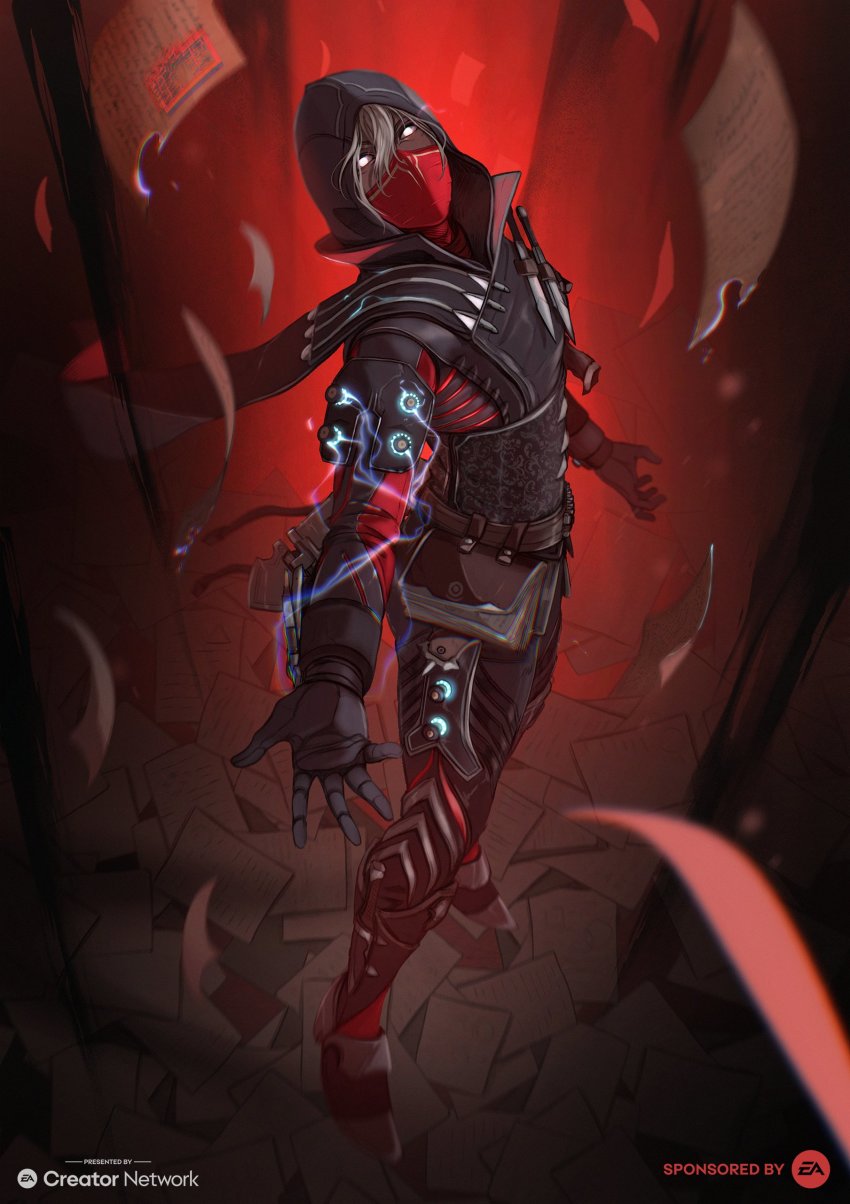 1girl, absurdres, apex_legends, black_bodysuit, black_gloves, bodysuit, electricity, gloves