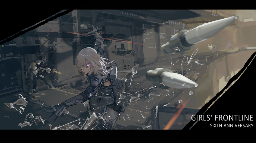 1girl, ak-15, ak-15_(girls'_frontline), assault_rifle, attack, bullet, commentary_request, copyright_name